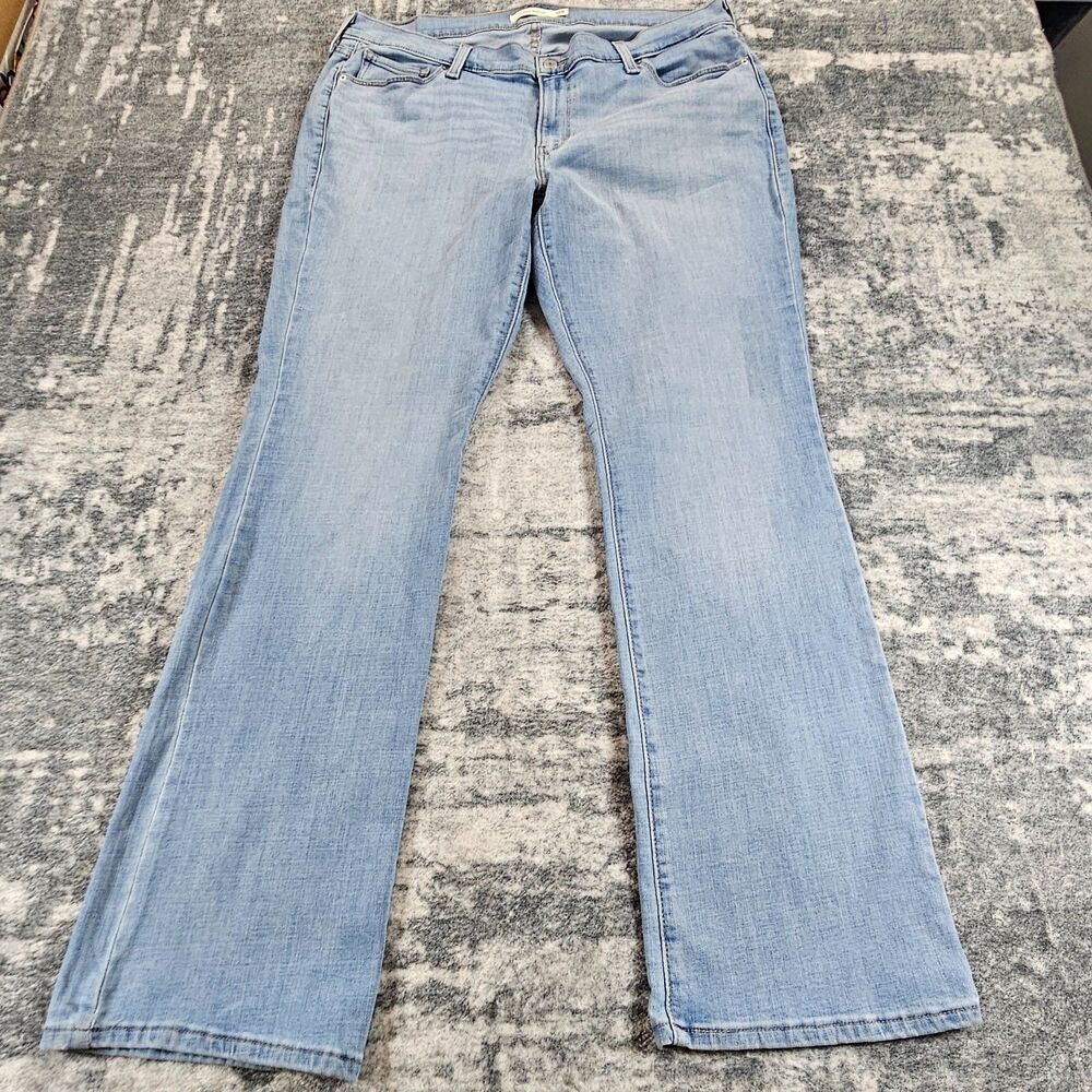 Levis Jeans Women 18W Blue Classic Bootcut Mid Rise Stretch Denim Size 36x30.5